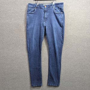 Barbell Apparel Jeans Mens 38 (Fits 35x32) Blue Slim Skinny Fit Stretch Denim